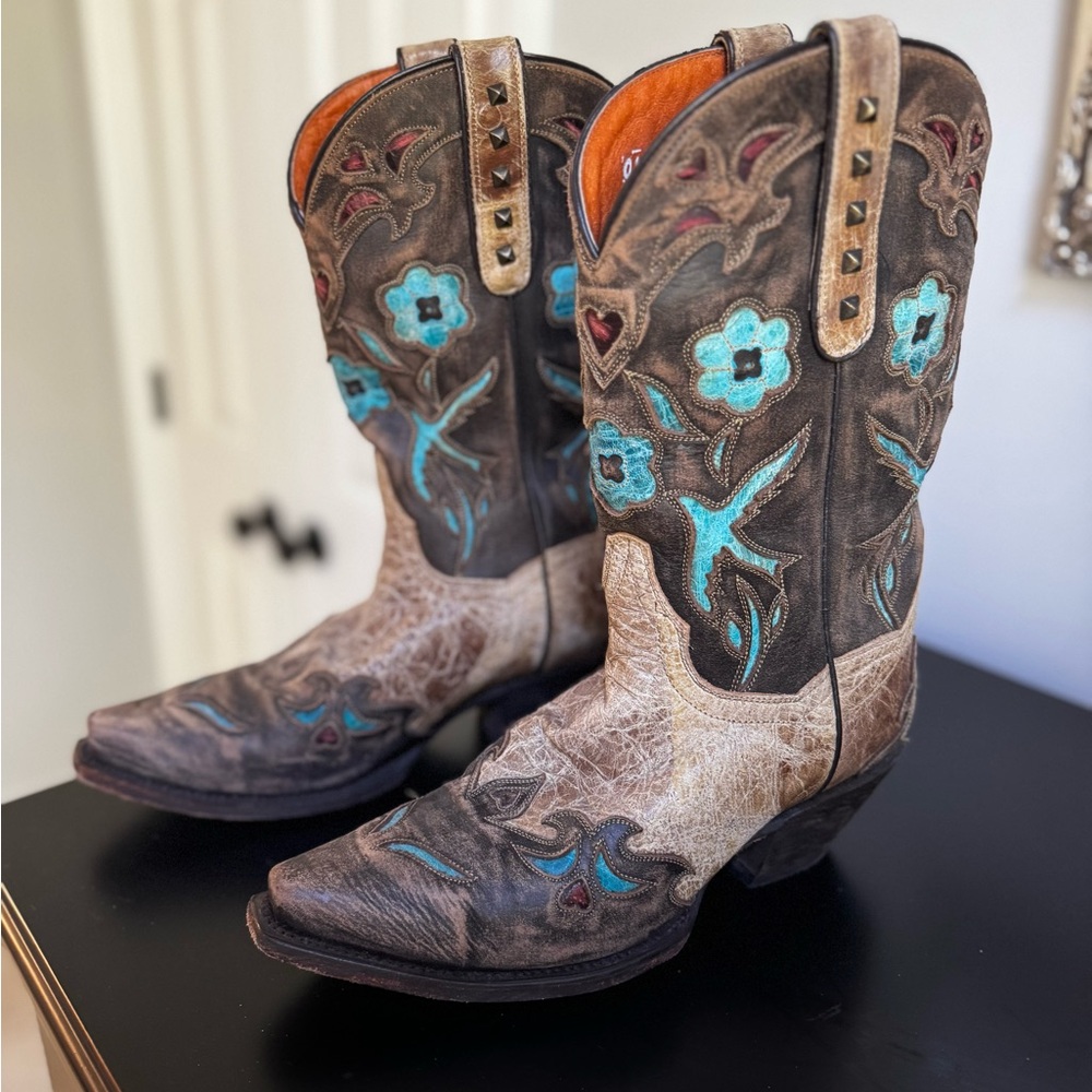 Dan Post Leather Western Cowboy Boots Size 7